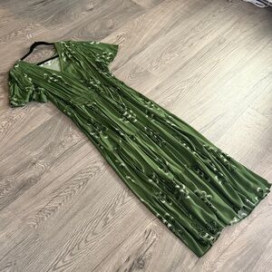 Knox Rose Olive Green Embroidered Midi Dress